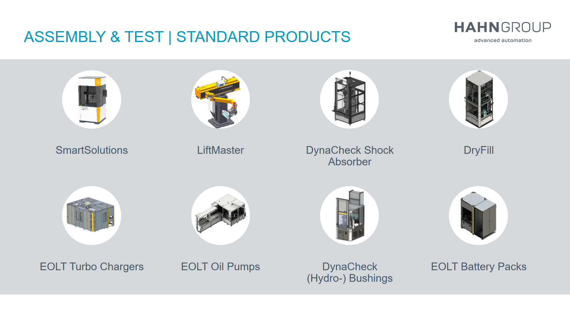 Standard Products of HAHN Group Assembly and Test