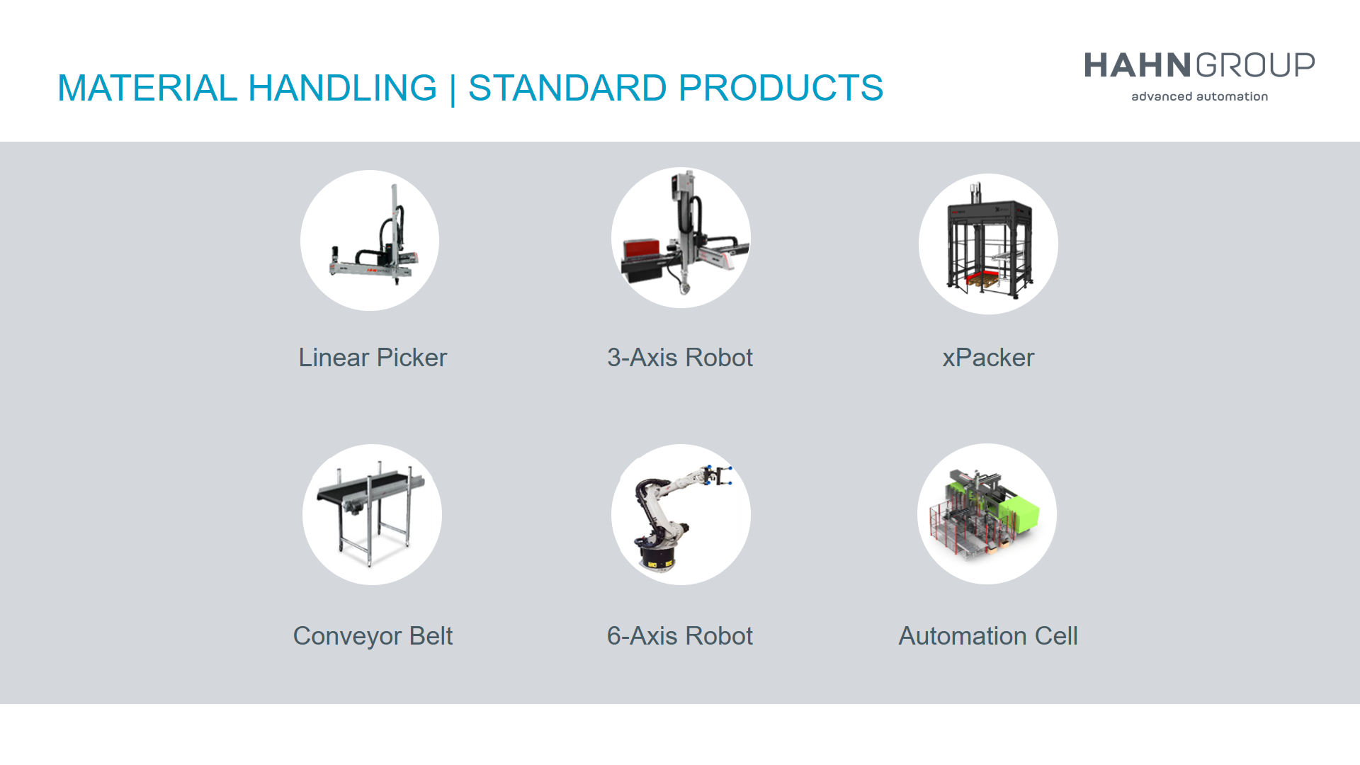 Standard Products of HAHN Group Material Handling